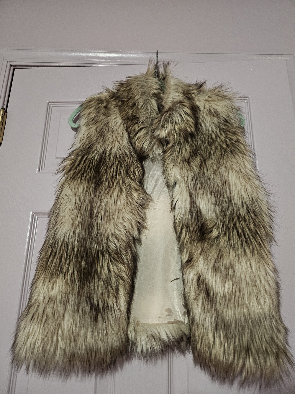 Ci Sono Faux Fur Teddy Jacket in Taupe Brown